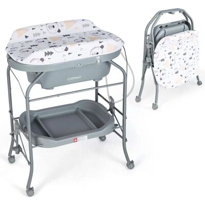 Table à Langer Bébé avec Baignoire - Design 4 en 1 Ergonomique - Publicité Table à Langer Bébé avec Baignoire - Design 4 en 1 Ergonomique - Publicité