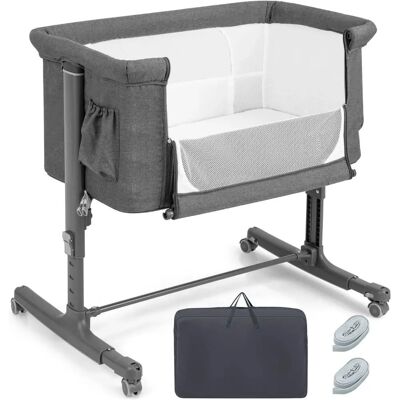 Costway 3-in-1 Tragbare Babywiege - 5-stufige Höhe - 10° Neigung - Grau Costway 3-in-1 Tragbare Babywiege - 5-stufige Höhe - 10° Neigung - Grau