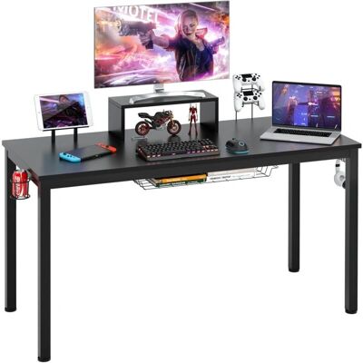 GOPLUS Scrivania da Gioco 140x60cm - Monitor Stand - Headset Hooks - Gaming desk - Publicité GOPLUS Scrivania da Gioco 140x60cm - Monitor Stand - Headset Hooks - Gaming desk - Publicité