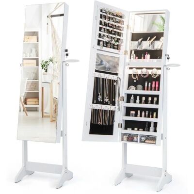 Costway Armoire à Bijoux avec Miroir Pleine Longueur, LED, Verrouillable - Publicité Costway Armoire à Bijoux avec Miroir Pleine Longueur, LED, Verrouillable - Publicité