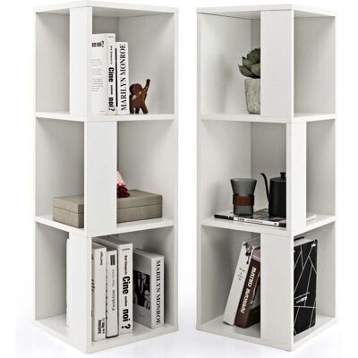 Estantería Blanca Costway - 3 Niveles, 2 Unidades, Diseño Asimétrico - Estantería Estantería Blanca Costway - 3 Niveles, 2 Unidades, Diseño Asimétrico - Estantería