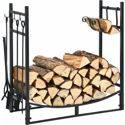 Costway Support à Bois - 76cm, Métal, Noir - Rangement de Bois - Publicité Costway Support à Bois - 76cm, Métal, Noir - Rangement de Bois - Publicité