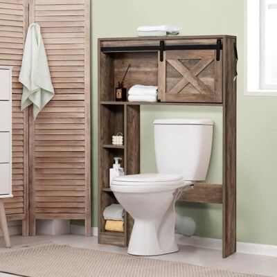 Armoire de rangement salle de bain COSTWAY avec porte coulissante - 84x17x128 cm - Publicité Armoire de rangement salle de bain COSTWAY avec porte coulissante - 84x17x128 cm - Publicité