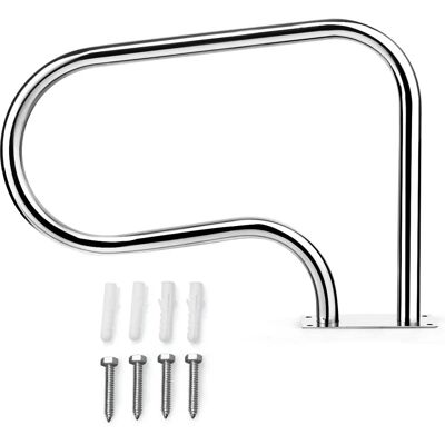 Pasamanos de piscina de acero inoxidable Costway - Curvo, duradero, 81cm Pasamanos de piscina de acero inoxidable Costway - Curvo, duradero, 81cm