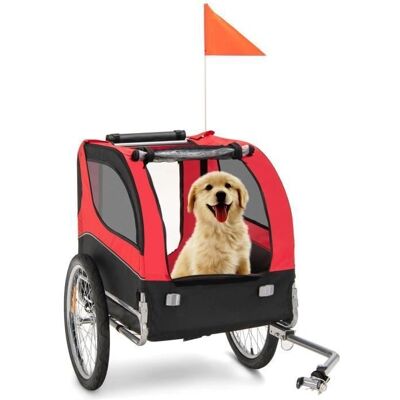 Remolque de Bicicleta para Mascotas COSTWAY - Transportador para Perros y Gatos - Rojo Remolque de Bicicleta para Mascotas COSTWAY - Transportador para Perros y Gatos - Rojo
