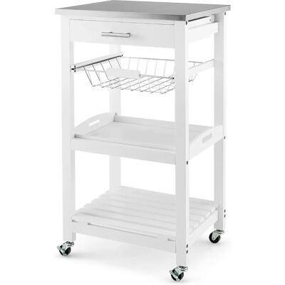 Carro de Cocina COSTWAY - Carrito de 4 niveles en acero inoxidable Carro de Cocina COSTWAY - Carrito de 4 niveles en acero inoxidable