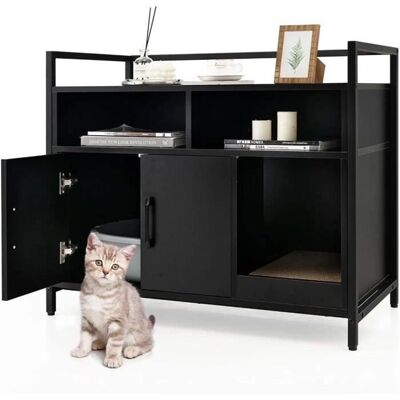 Armario para arena de gatos Costway - Ventilado y Resistente Armario para arena de gatos Costway - Ventilado y Resistente