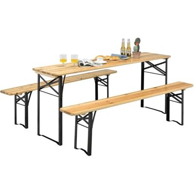 Conjunto de Mesa de Picnic Plegable y Banco COSTWAY - Interior y Exterior Conjunto de Mesa de Picnic Plegable y Banco COSTWAY - Interior y Exterior