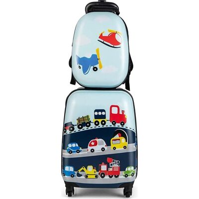 Costway - 2-Piece Hard Shell Carry-On Set - Blau - Luggage Set Costway - 2-Piece Hard Shell Carry-On Set - Blau - Luggage Set