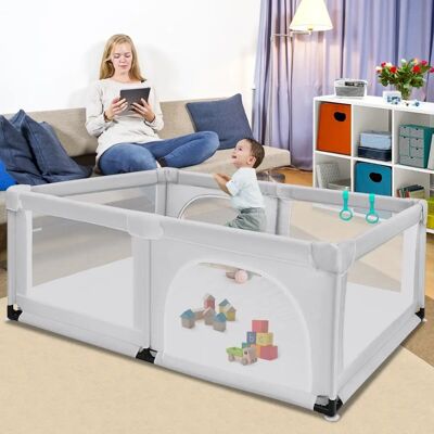 Costway - 120x190 cm - Szary - Playpen Costway - 120x190 cm - Szary - Playpen