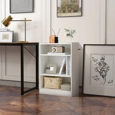 Costway - 3-lagen boekenkast - Wit - 50x30x75 cm - Boekenkast Costway - 3-lagen boekenkast - Wit - 50x30x75 cm - Boekenkast