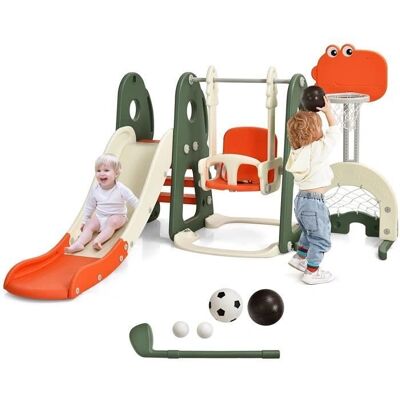 GOPLUS - Altalena e Scivolo 6 en 1 - Dinosaures - 3-8 Ans - Jeu extérieur - Publicité GOPLUS - Altalena e Scivolo 6 en 1 - Dinosaures - 3-8 Ans - Jeu extérieur - Publicité