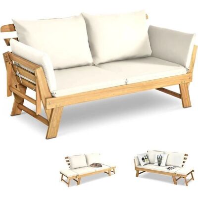 GOPLUS - Banc de jardin 2-en-1 - 2 places - Accoudoirs réglables - Banc de jardin - Publicité GOPLUS - Banc de jardin 2-en-1 - 2 places - Accoudoirs réglables - Banc de jardin - Publicité