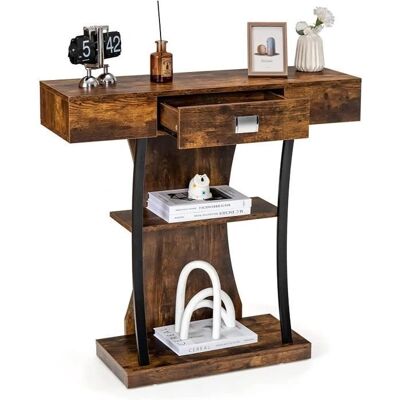GOPLUS - Tavolo Consolle a 3 Livelli - 3 Niveaux - Avec Tiroir - Console Table - Publicité GOPLUS - Tavolo Consolle a 3 Livelli - 3 Niveaux - Avec Tiroir - Console Table - Publicité