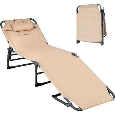 GOPLUS - Chaise longue pliable - Dos/5 positions dossier - Chaise longue soleil - Publicité GOPLUS - Chaise longue pliable - Dos/5 positions dossier - Chaise longue soleil - Publicité