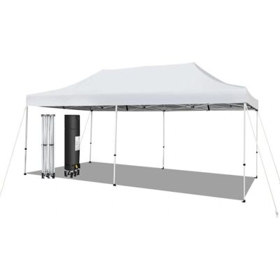 Costway Blanco Gazebo Plegable 6x3m Ajustable - Carpa para Exteriores Costway Blanco Gazebo Plegable 6x3m Ajustable - Carpa para Exteriores