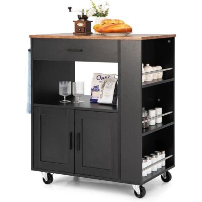 Chariot de Cuisine COSTWAY avec Porte-épices - Rangement Multi-usage - Publicité Chariot de Cuisine COSTWAY avec Porte-épices - Rangement Multi-usage - Publicité