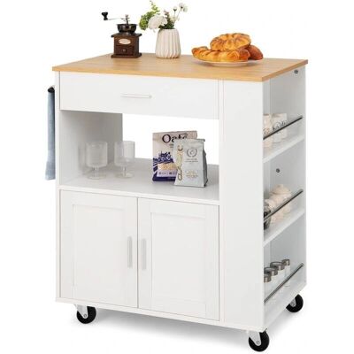Carro de Cocina COSTWAY con 3 Estantes para Especias Carro de Cocina COSTWAY con 3 Estantes para Especias