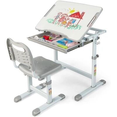 Set de Estudio Ajustable para Niños - Escritorio y Silla, Superficie Inclinable Set de Estudio Ajustable para Niños - Escritorio y Silla, Superficie Inclinable