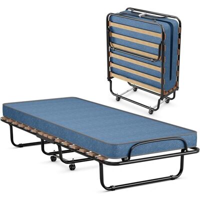 COSTWAY Cama Plegable con Colchón de Espuma de Memoria - Portátil y Estable COSTWAY Cama Plegable con Colchón de Espuma de Memoria - Portátil y Estable