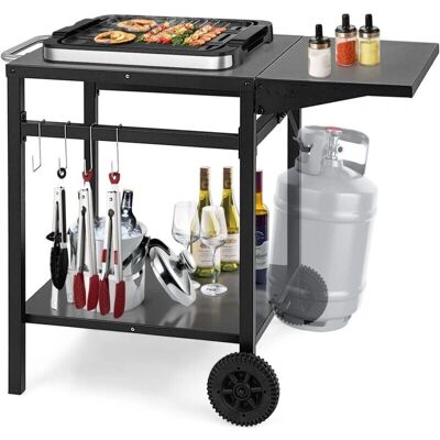 Carro de Cocina Multiuso COSTWAY con Mesa Plegable y 4 Ganchos Carro de Cocina Multiuso COSTWAY con Mesa Plegable y 4 Ganchos