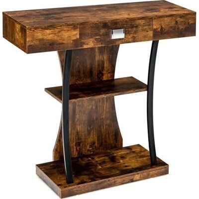 Costway Mesa de Consola en Forma de T con Almacenamiento - Mueble Moderno para Entrada Costway Mesa de Consola en Forma de T con Almacenamiento - Mueble Moderno para Entrada