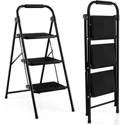 Escalera de 3 peldaños COSTWAY - Reforzada, Compacta, Antideslizante Escalera de 3 peldaños COSTWAY - Reforzada, Compacta, Antideslizante