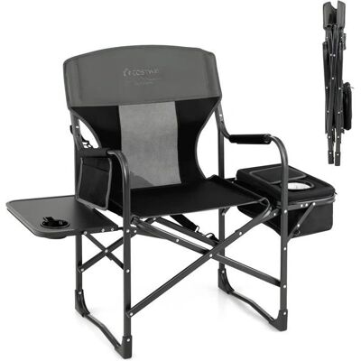 Costway Foldbar Campingstol med Sidebord og Køletaske - Belastning 180kg Costway Foldbar Campingstol med Sidebord og Køletaske - Belastning 180kg