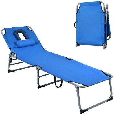 Costway - Sonnenliege - Blue - 5-position - Sun lounger Costway - Sonnenliege - Blue - 5-position - Sun lounger