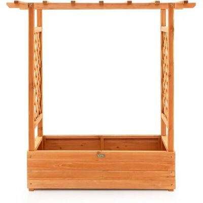 Costway Houten verhoogde tuinbak met klimhout en hangend dak Costway Houten verhoogde tuinbak met klimhout en hangend dak