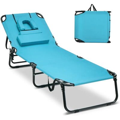 Costway - Tanning Chair - Otwór twarzy - leżak słoneczny Costway - Tanning Chair - Otwór twarzy - leżak słoneczny