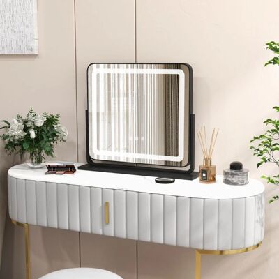 Costway - LED Make-up Spiegel - Schwarz - 56x12x48 cm - Makeup Mirror Costway - LED Make-up Spiegel - Schwarz - 56x12x48 cm - Makeup Mirror