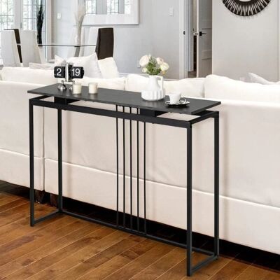 GIANTEX - Consolle - Dessus faux marbre foncé - Cadre métallique - Console table - Publicité GIANTEX - Consolle - Dessus faux marbre foncé - Cadre métallique - Console table - Publicité