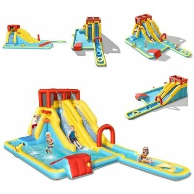 Costway Aufblasbares Schloss - 8-in-1 Wasserpark für Kinder mit Rutschen & Klettern Costway Aufblasbares Schloss - 8-in-1 Wasserpark für Kinder mit Rutschen & Klettern