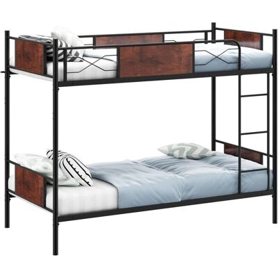 COSTWAY Litera de Metal Convertible con Barandillas - Cama Altillo COSTWAY Litera de Metal Convertible con Barandillas - Cama Altillo