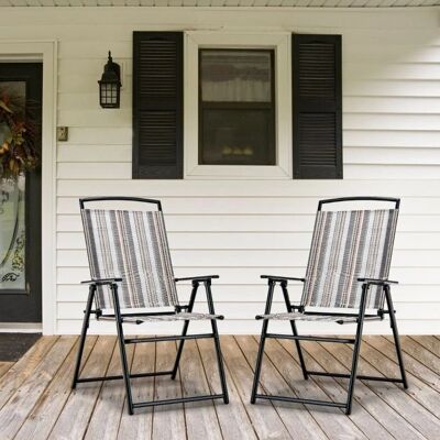 Silla de exterior Costway - Plegable, Soporta 150kg, Tela transpirable - Exterior Silla de exterior Costway - Plegable, Soporta 150kg, Tela transpirable - Exterior