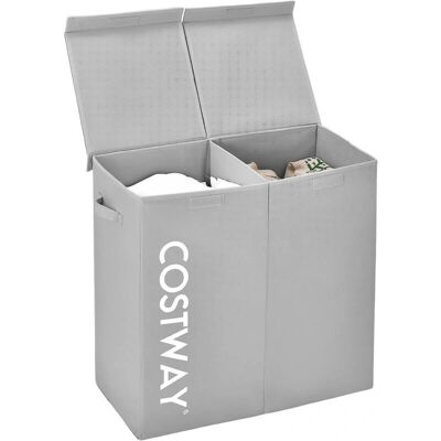 COSTWAY Wäschekorb - 105L, 2 Fächer, Faltbar COSTWAY Wäschekorb - 105L, 2 Fächer, Faltbar