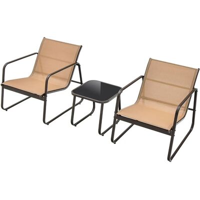 Conjunto de Muebles de Jardín COSTWAY 3 Piezas Conjunto de Muebles de Jardín COSTWAY 3 Piezas