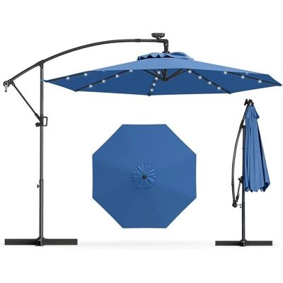 GOPLUS Ombrellone de Jardin avec Lumières Solaires Ø3 m x 2,45 m - Lumières Solaires - Rotation 360° - Parasol - Publicité GOPLUS Ombrellone de Jardin avec Lumières Solaires Ø3 m x 2,45 m - Lumières Solaires - Rotation 360° - Parasol - Publicité
