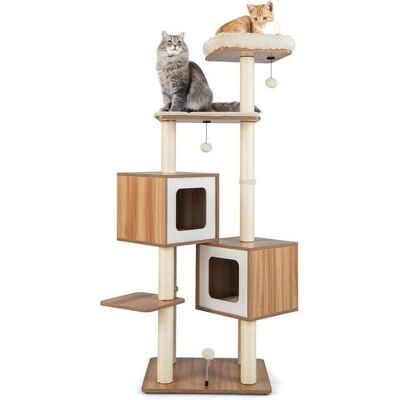 GOPLUS Stile 7 - 58x48x163 cm - 15 kg - Sisal - Griffoir pour chats - Publicité GOPLUS Stile 7 - 58x48x163 cm - 15 kg - Sisal - Griffoir pour chats - Publicité