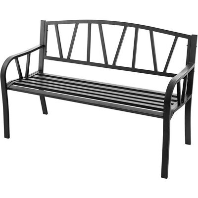 GOPLUS - 2-places Banc de Jardin en Métal - Siège Large 120 cm - Publicité GOPLUS - 2-places Banc de Jardin en Métal - Siège Large 120 cm - Publicité