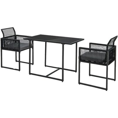 Costway Gartentisch-Set - 108x60cm Glas - Garten, Terrasse Costway Gartentisch-Set - 108x60cm Glas - Garten, Terrasse