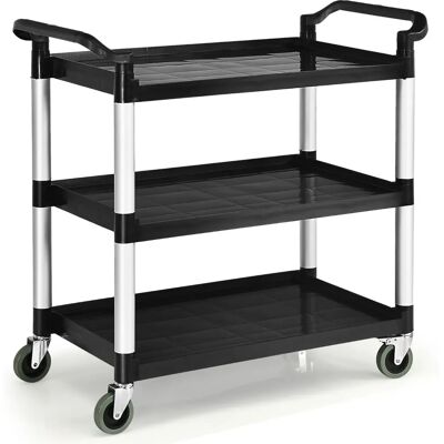 Costway - Robuster 3-stufiger Servicewagen - Zwart Costway - Robuster 3-stufiger Servicewagen - Zwart