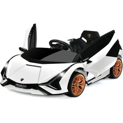 Costway Lamborghini 12V Dziecięcy Samochód Elektryczny - Biały - Elektryczny samochód dla dzieci Costway Lamborghini 12V Dziecięcy Samochód Elektryczny - Biały - Elektryczny samochód dla dzieci