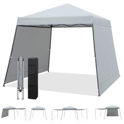 Carpa de jardín Costway 3x3 m, con paredes laterales, verde Carpa de jardín Costway 3x3 m, con paredes laterales, verde