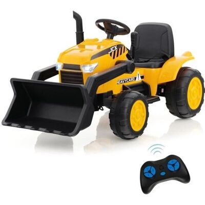COSTWAY Excavadora eléctrica 12V para niños - Control remoto, Cazo ajustable, Luces LED COSTWAY Excavadora eléctrica 12V para niños - Control remoto, Cazo ajustable, Luces LED