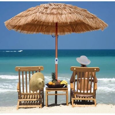 Costway Hawaii Strandsolparasol - Tropisk, Justerbar, Bærbar Costway Hawaii Strandsolparasol - Tropisk, Justerbar, Bærbar