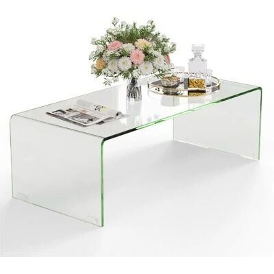 Table Basse en Verre Costway - 108x50x35cm - Design Minimaliste Moderne - Publicité Table Basse en Verre Costway - 108x50x35cm - Design Minimaliste Moderne - Publicité