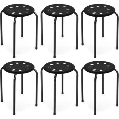 Ensemble de 6 Tabourets Métal Empilables - Enfants & Adultes - Publicité Ensemble de 6 Tabourets Métal Empilables - Enfants & Adultes - Publicité