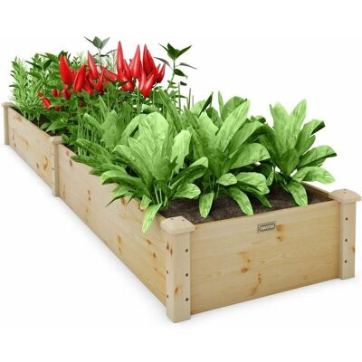 Costway Lit de Jardin Élevé en Pin 240x60x25CM - Publicité Costway Lit de Jardin Élevé en Pin 240x60x25CM - Publicité